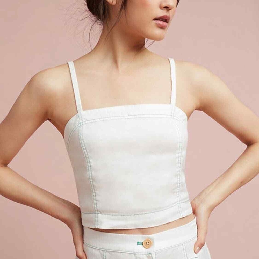 ANTHROPOLOGIE - AKEMI AND KIN Linen Blend Crop Top - NWOT